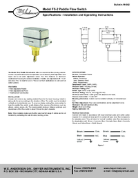 Thumbnail of document Manual - FS-2 Vane Flow Switch